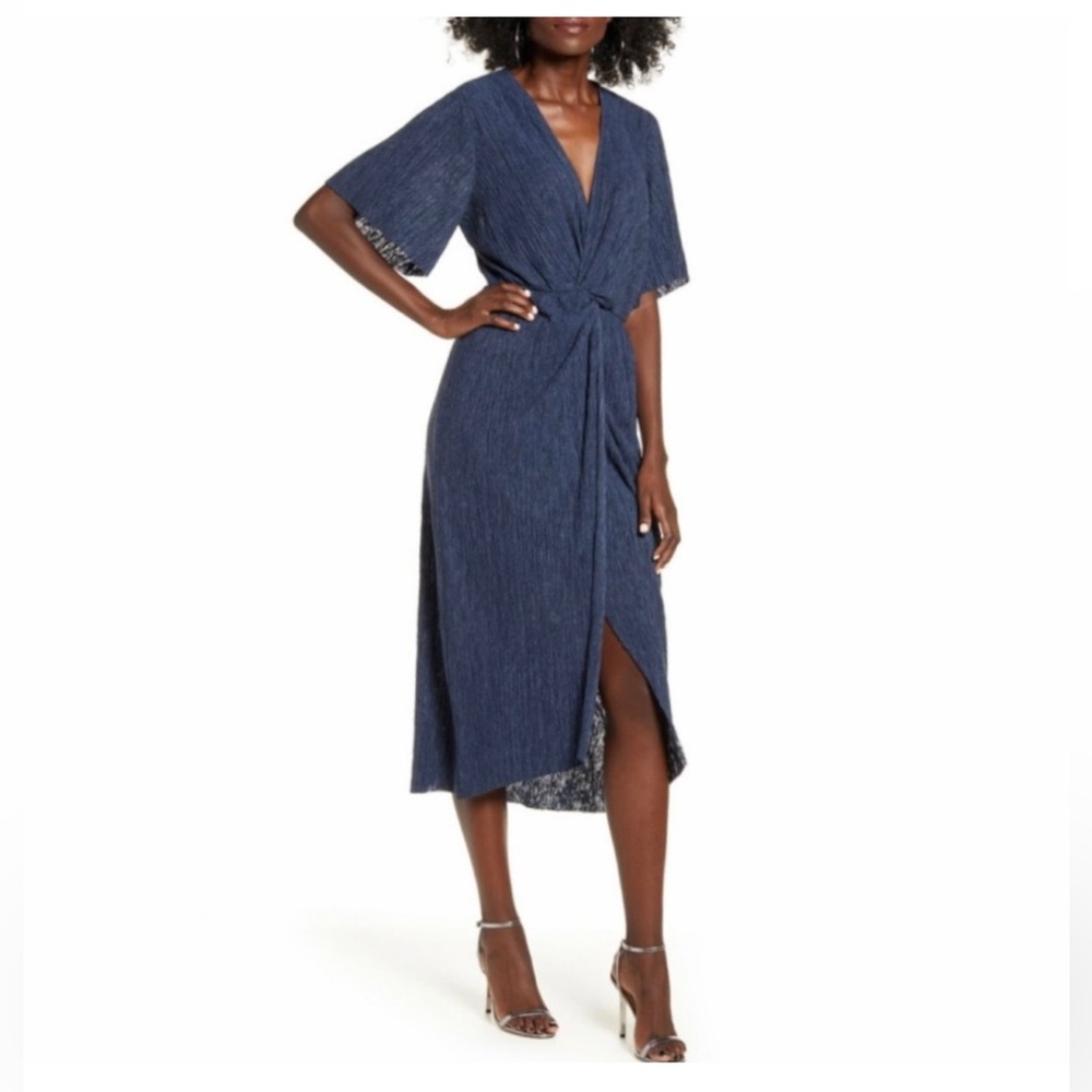 Nordstroms All in Favor navy midi dress